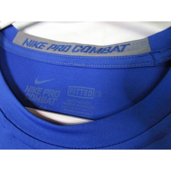 Nike Pro Combat Men's Medium Blue Compression Performance Swoosh Drifit - Picture 2 of 10